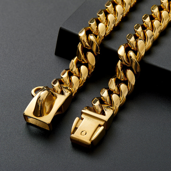 Gold dog collar chain