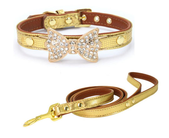 Diamond Butterfly Collar and Leash set
